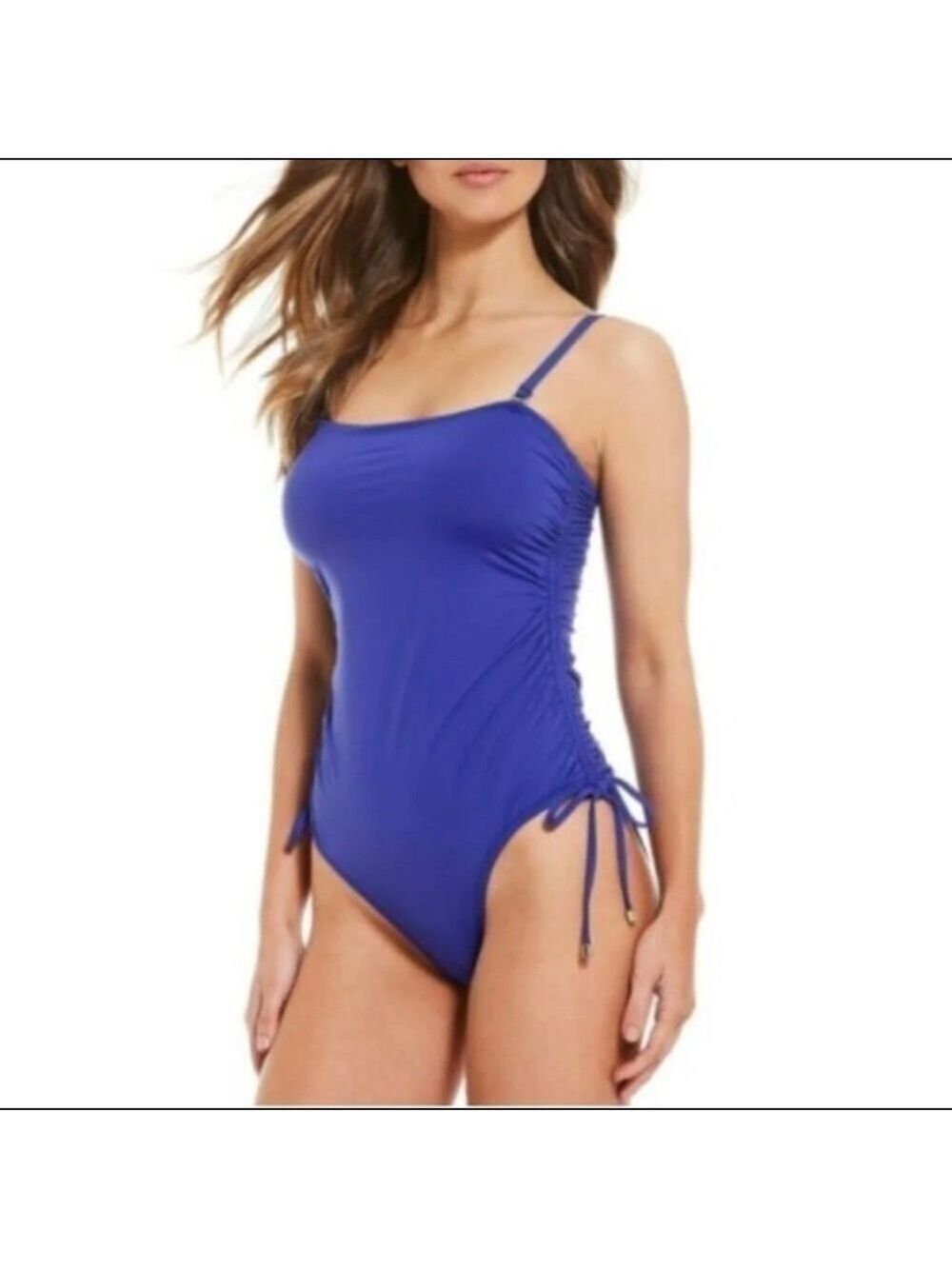 gibson Latimer Royal Blue Side Cinching One Piece Swimsuit Size XS NWT